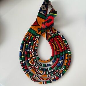 Vibrant and Colorful Ethnic Bib Senegalese Print Necklace